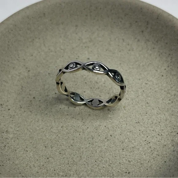 All Seeing Eye Eternity 925 Sterling Silver Ring - Picture 1 of 3